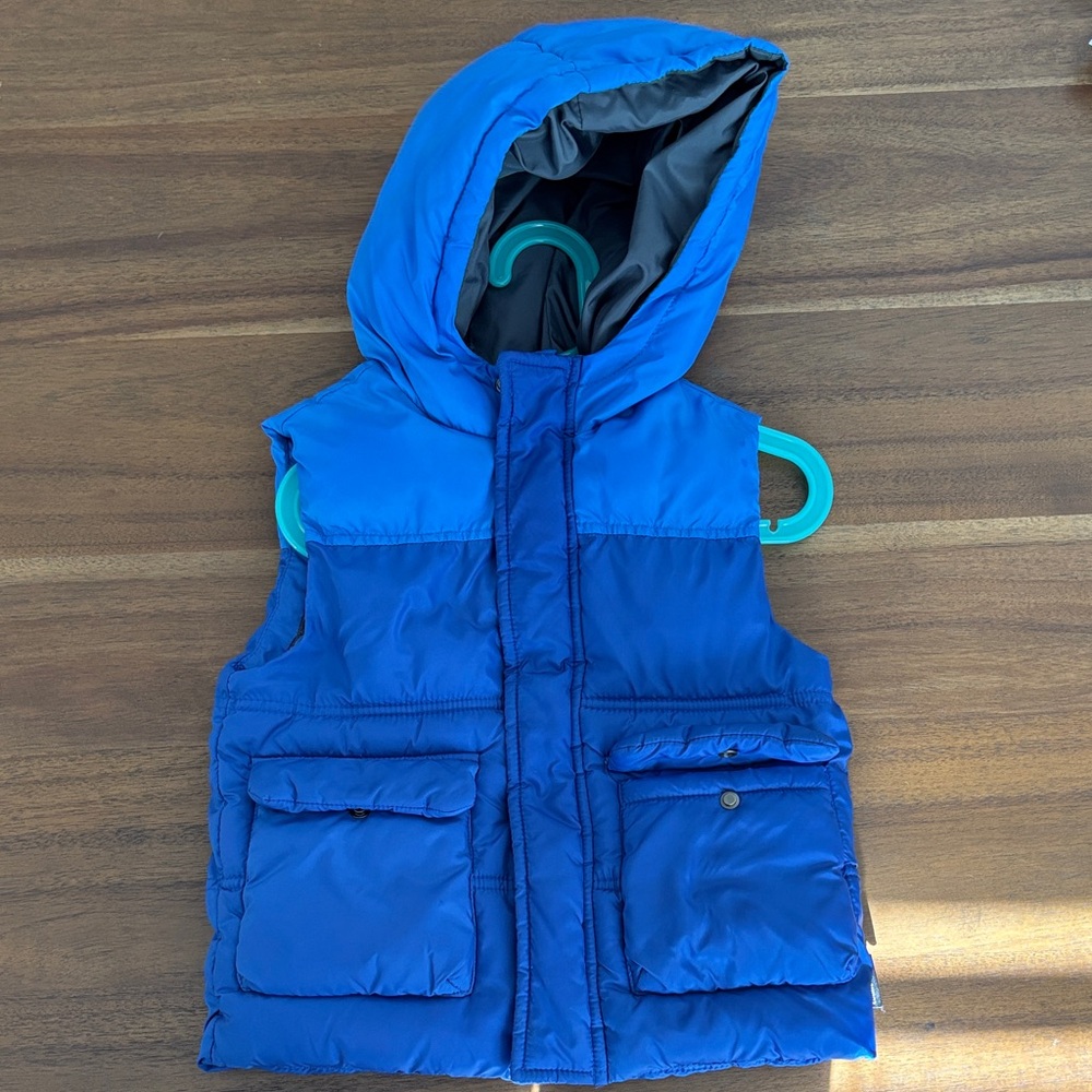 Zara Blue Hooded Puffer Vest